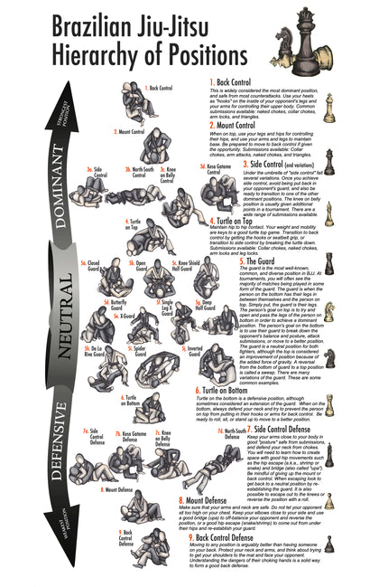 Brazilian Jiu-Jitsu Hierarchy of Positions Art Print - 11 x 17